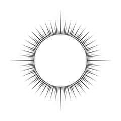 Fireworks.Vintage sunburst. Bursting sun rays. Logotype or lettering design element. Radial sunset beams. Vector illustration.