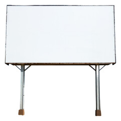 Obraz premium PNG Blank white retro billboard sign blue sky advertisement.