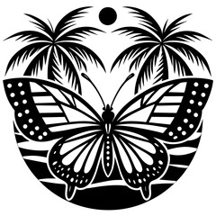 butterfly vector black silhouette tattoo for t shirt design