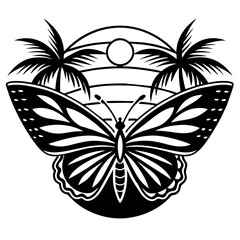 butterfly vector black silhouette tattoo for t shirt design
