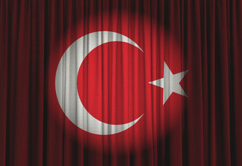 Waving Turkish Flag, Republic of Türkiye - Translate : Dalgalanan Türk Bayrağı.  