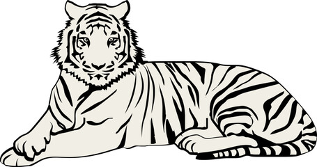 wildlife tiger outline