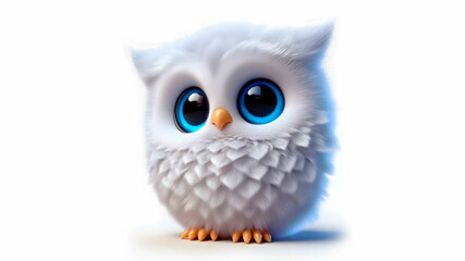 Obraz premium Fluffy white owl