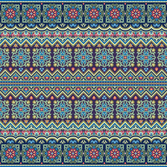 Abstract ethnic stripe pattern, ornamental vector background. Seamless pattern