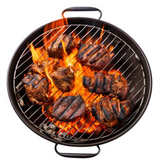 PNG  BBQ chacoal grill grilling cooking meat. 