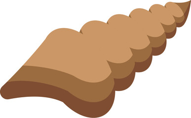 Underwater animal conch icon isometric vector. Brown color. Sea food