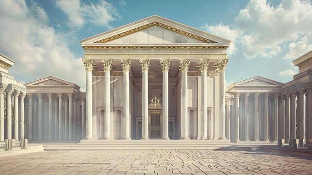 ancient roman temple facade from the era of jesus historically accurate illustration