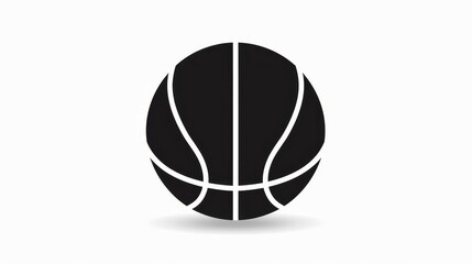 black basketball icon silhouette on white background vector illustration