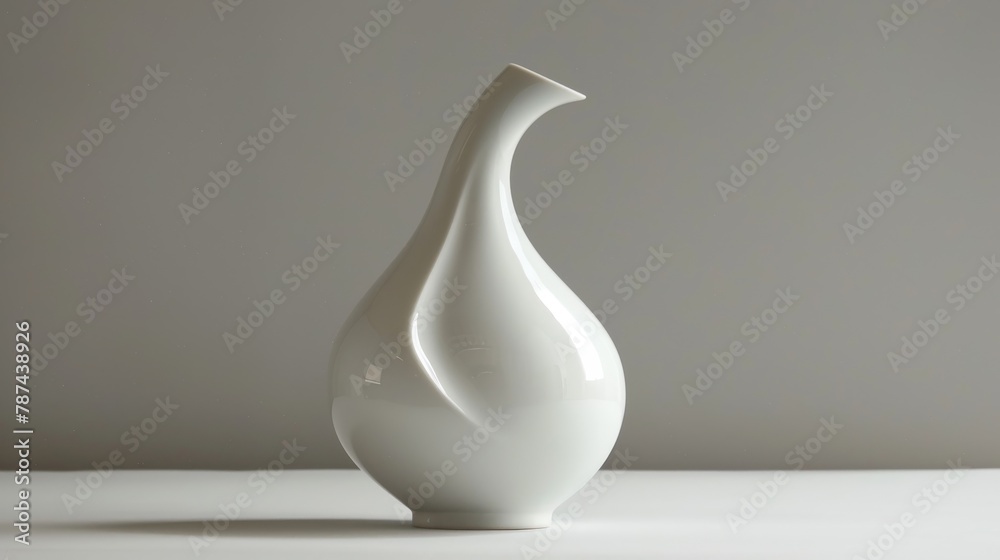 Aufkleber A side view of the same minimalist sculpture showing fluidity and elegance through its abstract and sleek design