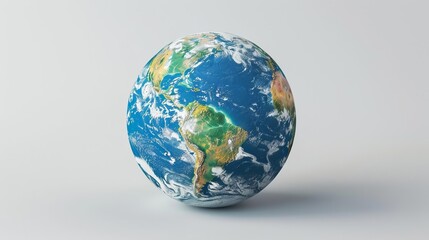 Fototapeta premium colorful educational illustration of planet earth on clean white background 3d rendering