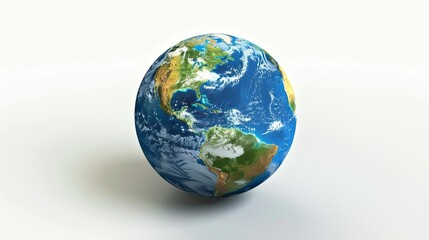 colorful educational illustration of planet earth on clean white background 3d rendering