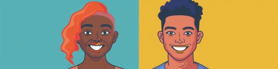 guy and girl smiling.