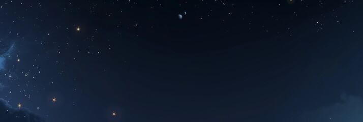 Background from the starry sky with bright stars, blurred sky, night sky with stars, banner