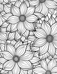 Adult Coloring Book Page with a Complex Lion Design