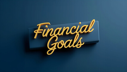 On a blue background, the words Financial Goals are written