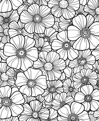 Coloring Book Page for Adults, Zen Coloring Book with Multiple Lines and Mandalas