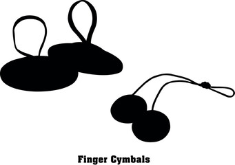 Finger Cymbals Vector Musical Instrument Silhouette Set