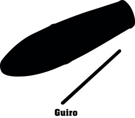 Guiro Vector Musical Instrument Silhouette Set