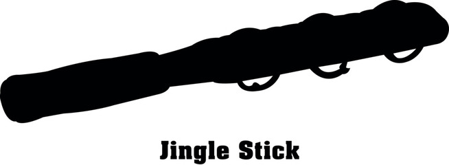 Jingle Stick Vector Musical Instrument Silhouette Set