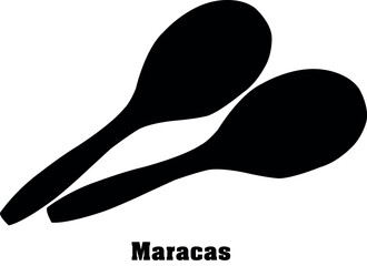 Maracas Vector Musical Instrument Silhouette Set