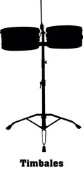 Timbales Vector Musical Instrument Silhouette Set
