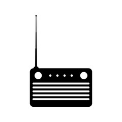 Radio icon. Black silhouette. Front view. Vector simple flat graphic illustration. Isolated object on a white background. Isolate.