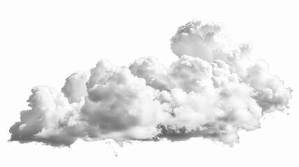 fluffy white clouds isolated on white background real photograph texture