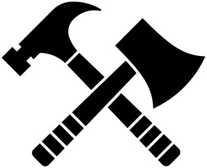 cross illustration hammer silhouette carpenter logo construction icon axe outline tools engineer hardware warning wall concrete black worker architecture shape screwdriver architect repairing for