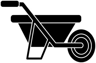 farm illustration wheelbarrow silhouette basket logo fruit icon plant outline agriculture vegetable garden harvest green cart black gardening set shape nature carrot autumn for vector graphic