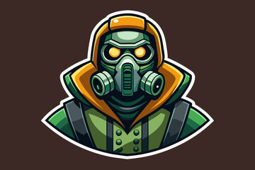 Introducing our DND-style game icon a vector image of a man in a gas mask, perfect for adding a touch of intrigue and mystery to your gaming experience