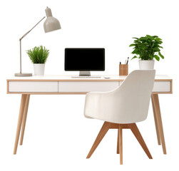 PNG  Modern working desk furniture computer table. 