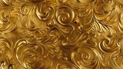 seamless texture of textured gold with a patterned or engraved surface, showcasing intricate designs.