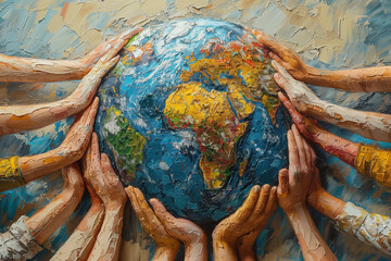 Human and planet earth, protect nature, sustainable lifestyle, ecology and environment, climate change and global warming, green deal 