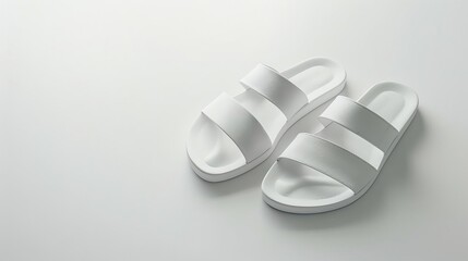 minimalist white womens sandals summer fashion accessory isolated on white background product photo