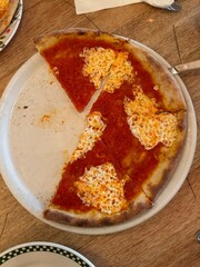 Pizza Margherita on a plate 