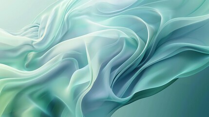 Obraz premium soothing gradient of mint green and seafoam blue abstract fluid shape smooth swirling design