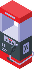 Gas vehicle station icon isometric vector. Refill fuel. Valve pump barrel - obrazy, fototapety, plakaty