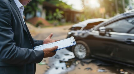 Registration of an insured event in case of a car accident.