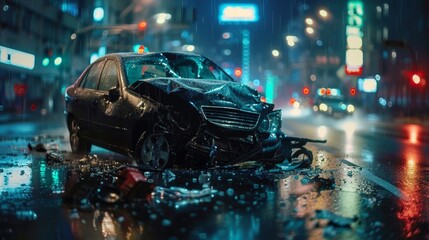 Registration of an insured event in case of a car accident. - obrazy, fototapety, plakaty