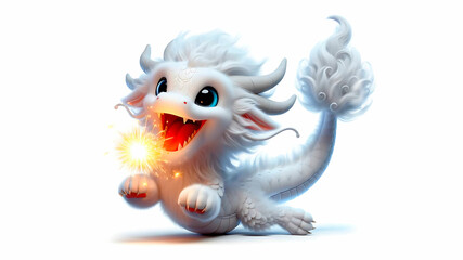 Sweet white fun dragon