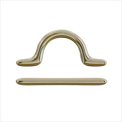 3d golden realistic zodiac sign