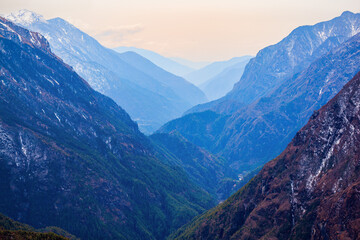 Mountain landscape in Everest region, Nepal - obrazy, fototapety, plakaty
