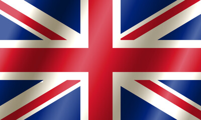 The official national flag of Great Britain.Vector.
3D illustration.A highly detailed British flag on land,
with official proportions and color.