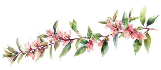 Delicate Watercolor Botanical Showcasing the Beauty of Nature s Blossoms