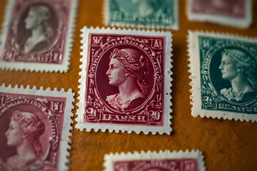Obraz premium Stamps that stick on the waist, or can be used to stick on the suitcase, when traveling.