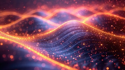 Fototapeta premium abstract of glowing particles in empty space. Futuristic background with bokeh effect. 3d rendering