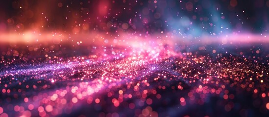 Mesmerizing Neon Explosion of Prismatic Light and Particles in a Futuristic Ethereal Backdrop - obrazy, fototapety, plakaty