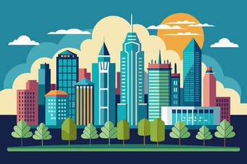 City skyline Charlotte NC vector  