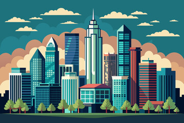 City skyline Charlotte NC vector  