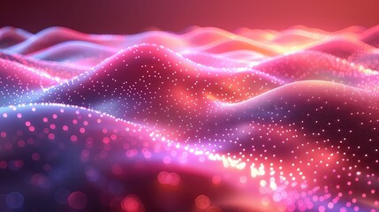 3d rendering abstract digital background with glowing particles